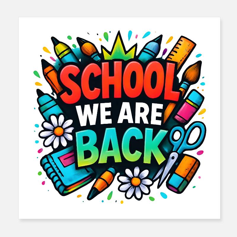École We Are Back Chemise Graffiti Schule Kids Poster 20 x 20 cm
