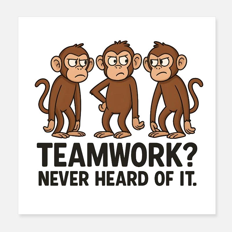 Exploring monkey friendship with humor Poster 8" x 8" (20x20 cm)