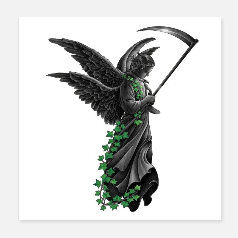 engelstatue, goth Poster 20x20 cm