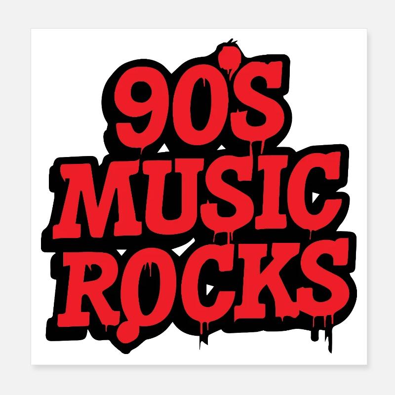 90's Music Rocks Poster 8" x 8" (20x20 cm)