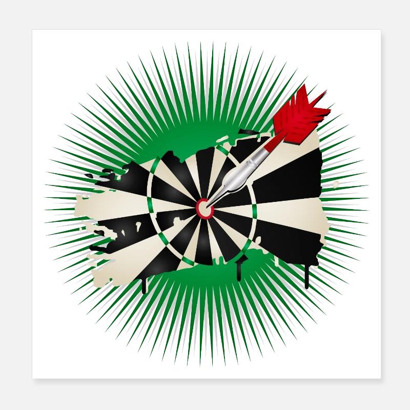 Dartscheibe im Graffiti-Stil mit Treffer Poster 20x20 cm