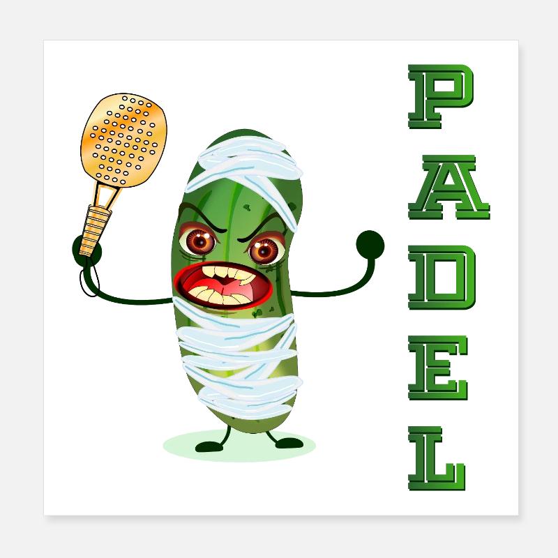 HALLOWEEN GURKE PADEL - Poster 20x20 cm - Weiß