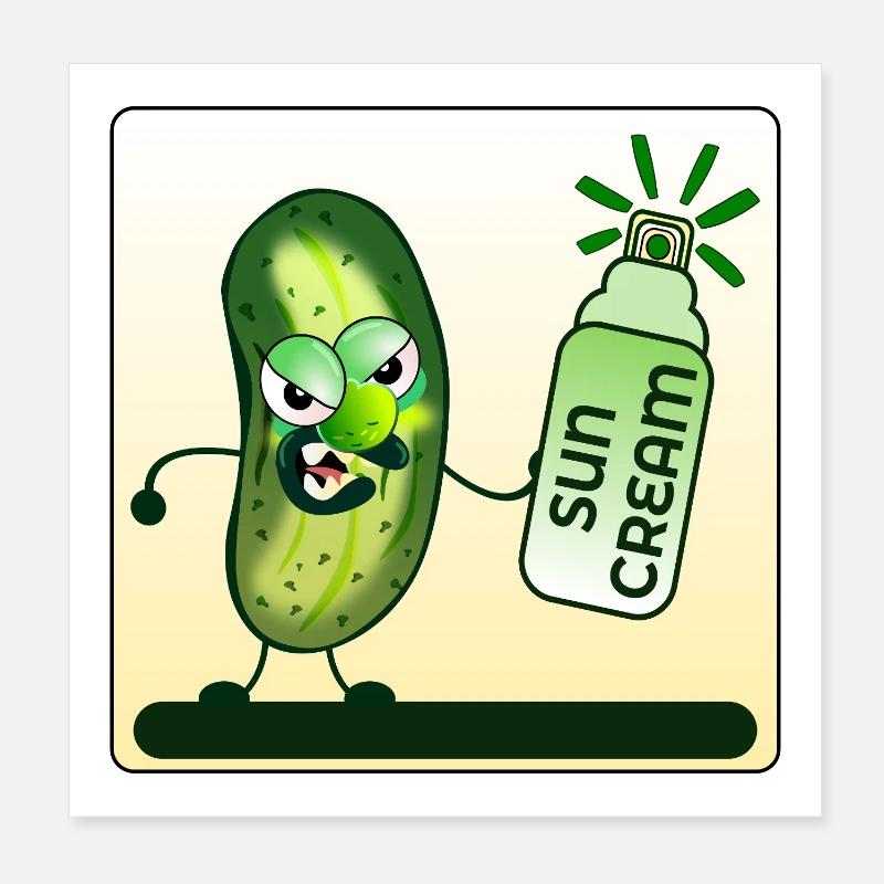 CRÈME SOLAIRE CORNICHON D’ÉTÉ Poster 20 x 20 cm