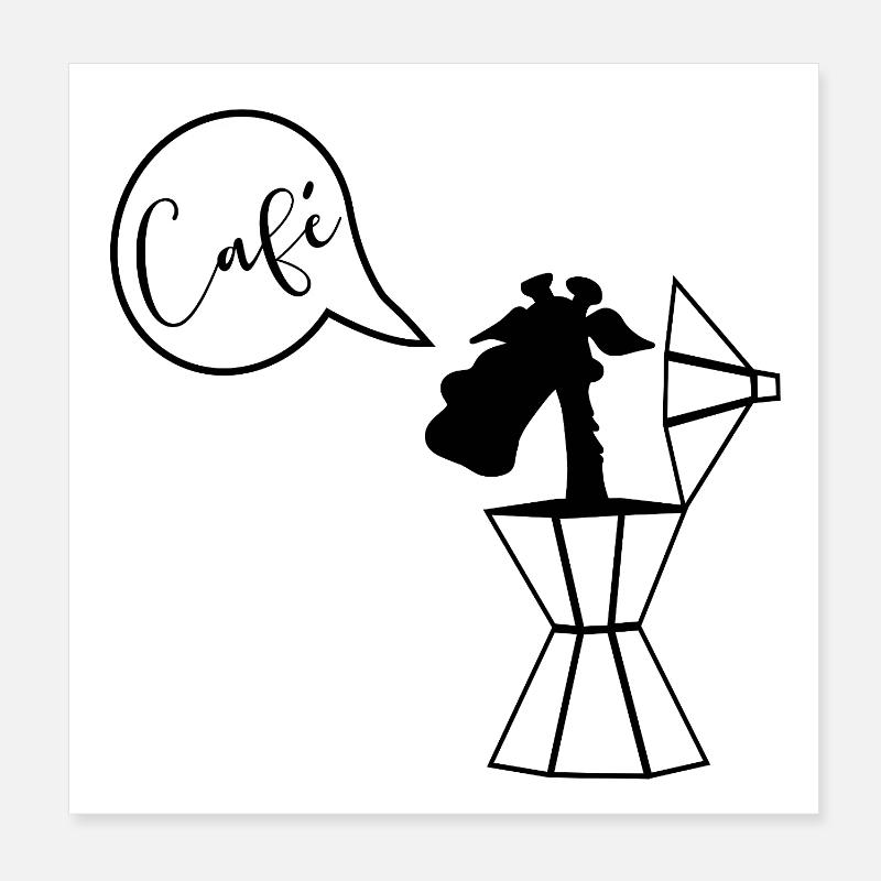 Giraffe Kaffee Espresso Poster 20x20 cm