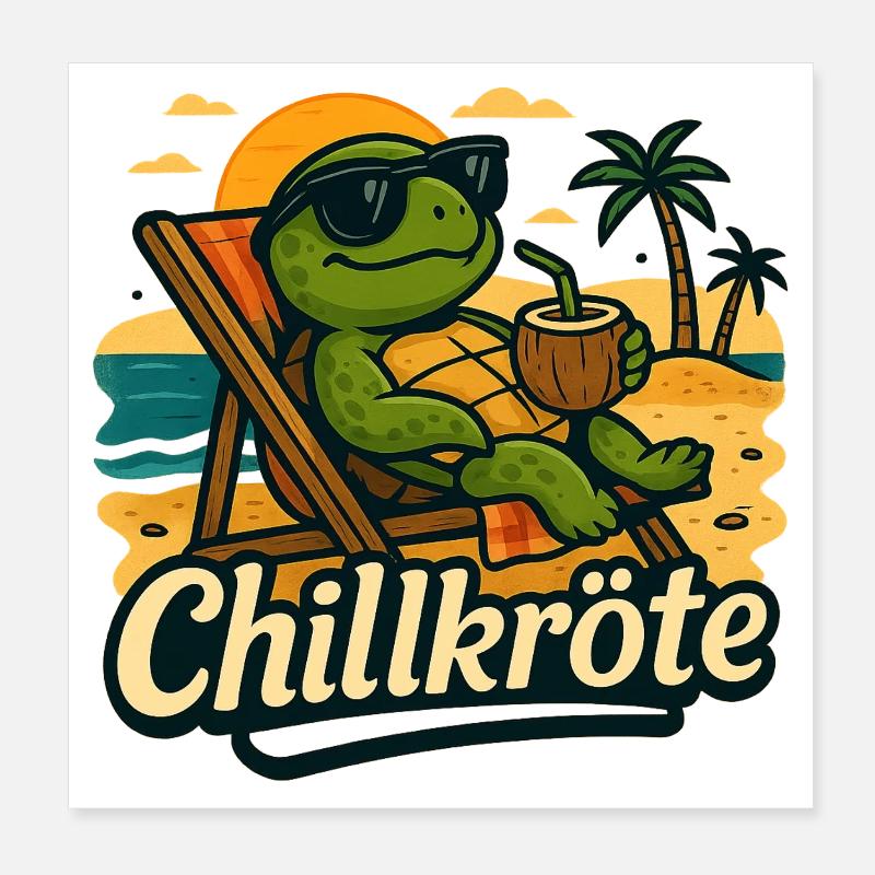 Chill toad - just take it slow Poster 8" x 8" (20x20 cm)