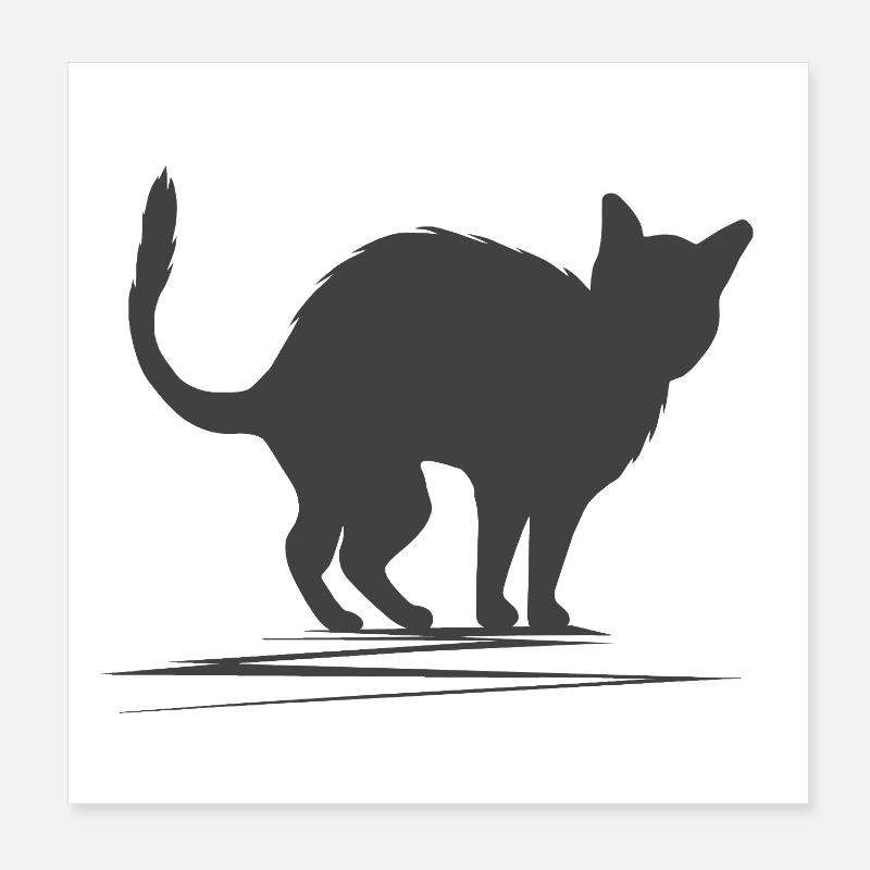 katzen silhouette mit Buckel Poster 20x20 cm
