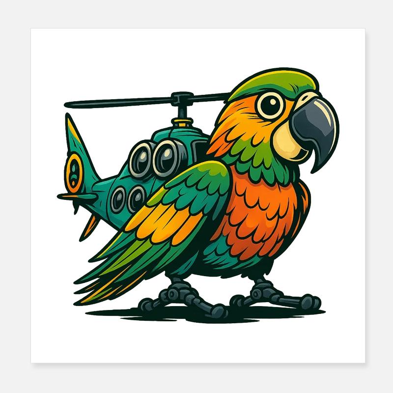 Heli-Parrot in use Poster 8" x 8" (20x20 cm)