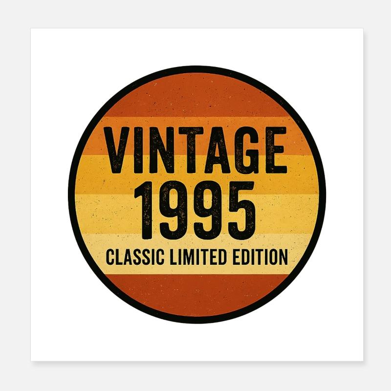 Vintage 1995 Classic Limited Edition Retro Sunset Poster 8" x 8" (20x20 cm)