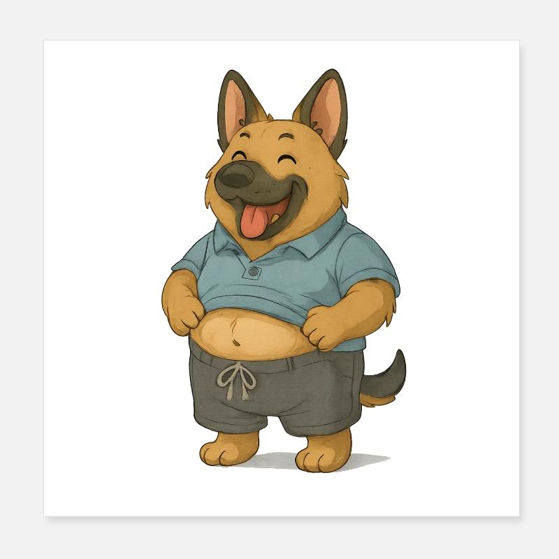 Lustiger Schäferhund im Freizeitlook Poster 20x20 cm