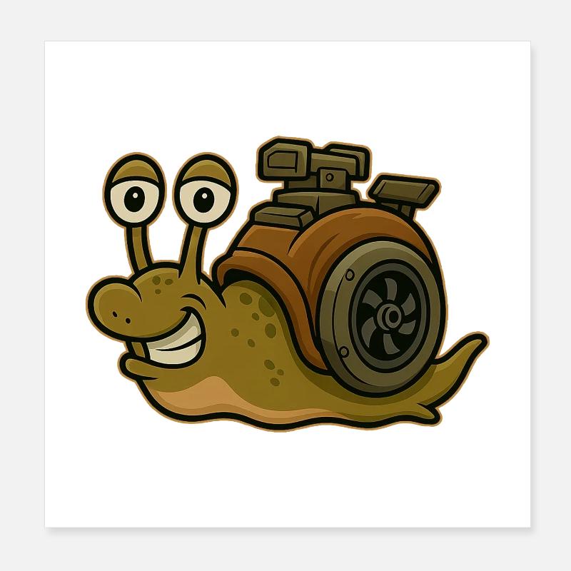 Angst vor der Langsamkeit - Schnecken Design Poster 20x20 cm