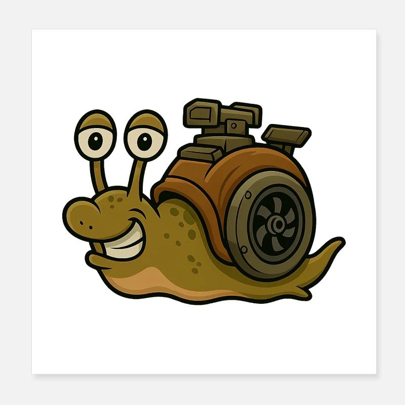 Angst vor der Langsamkeit - Schnecken Design Poster 20x20 cm