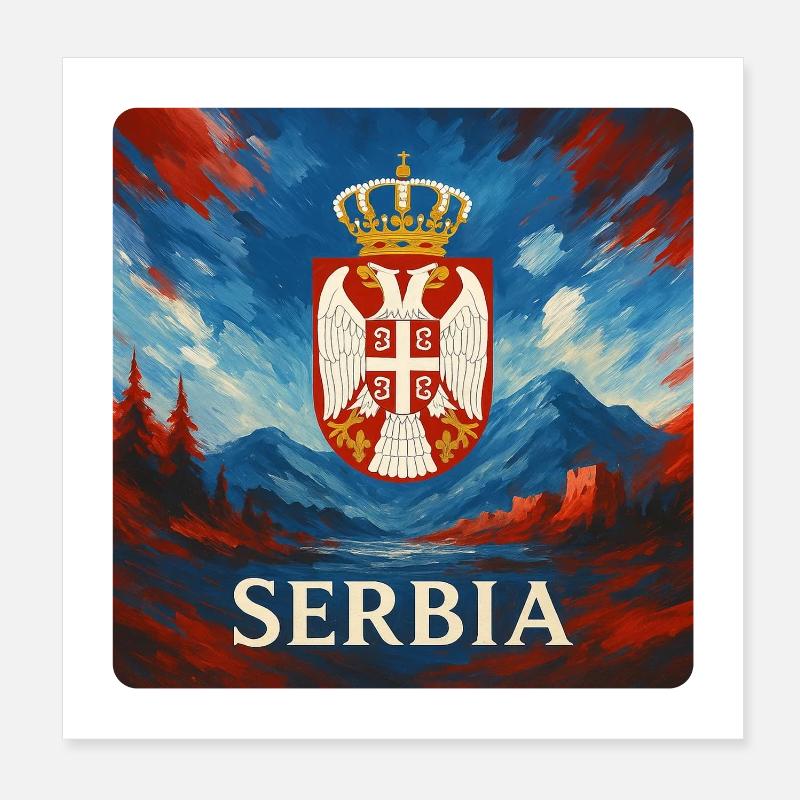 Conception de légende serbe Poster 20 x 20 cm