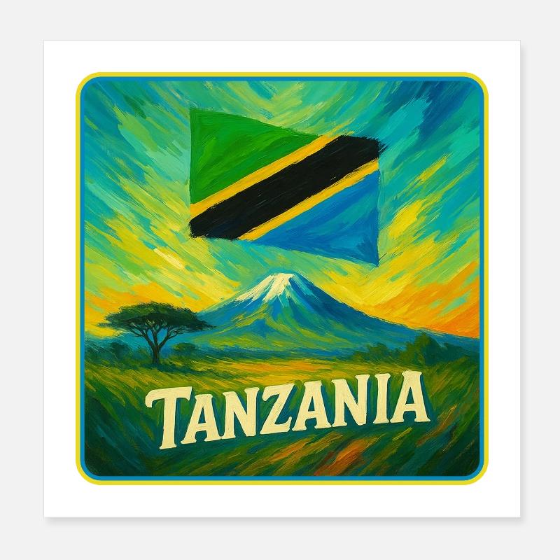 Conception du drapeau de la Tanzanie Poster 20 x 20 cm