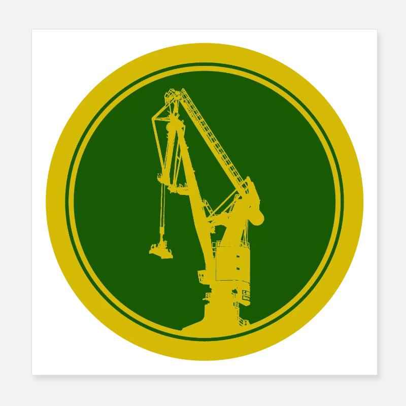 Harbour Crane Silhouette 02 Poster 8" x 8" (20x20 cm)