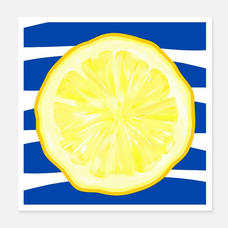 FRUITS D’ÉTÉ, CITRONS, MER Poster 20 x 20 cm