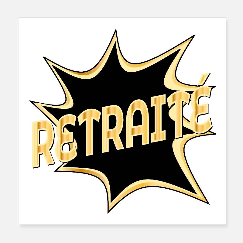 CADEAUX DE RETRAITE 2026 - ADIEU RETRAITÉ Poster 20 x 20 cm