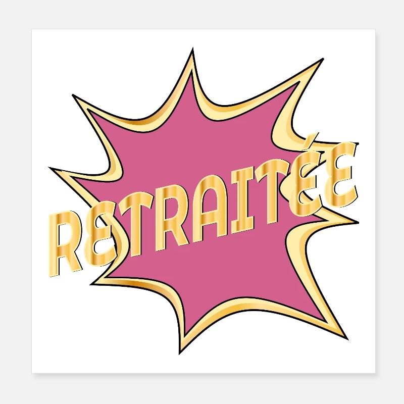 Retraitée Mamie - Poster 20 x 20 cm - blanc