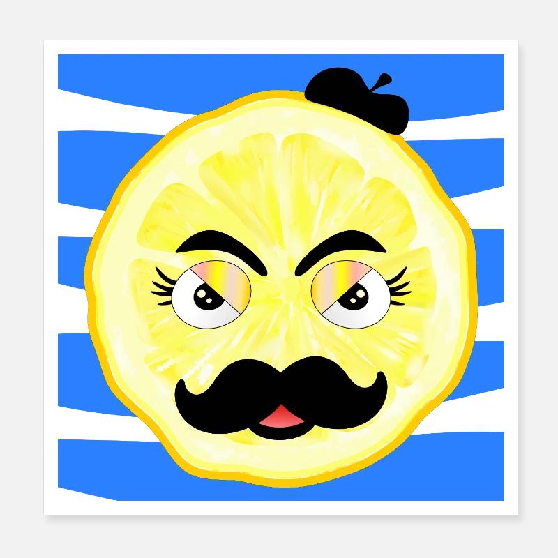 Dad Mustache - Father Beard Poster 8" x 8" (20x20 cm)