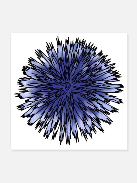 Blue Thistle Flower - Poster 8" x 8" (20x20 cm) - white - Front