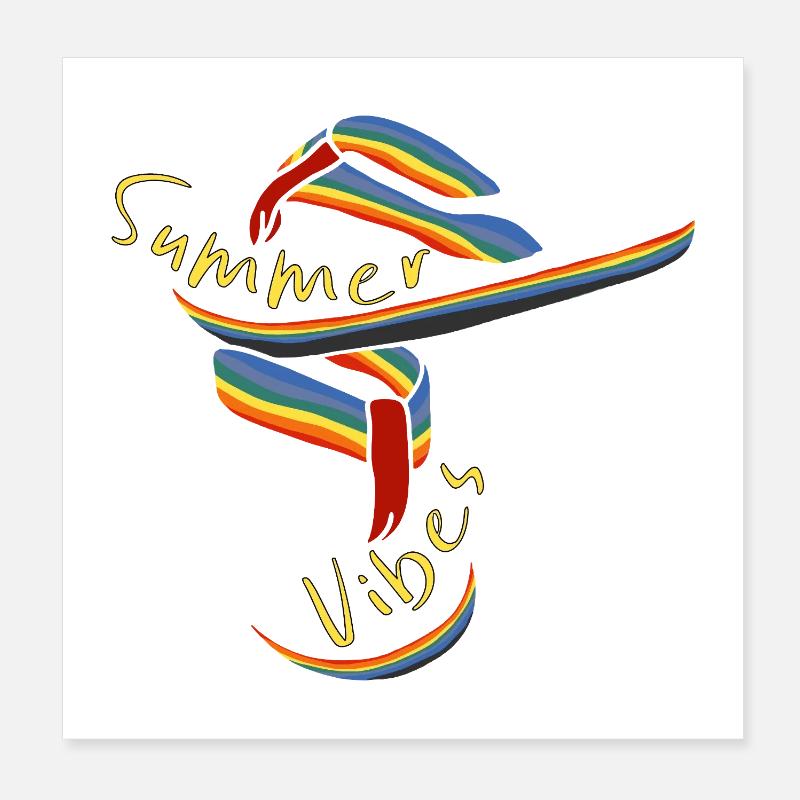 Summer Vibes Retro Poster 8" x 8" (20x20 cm)