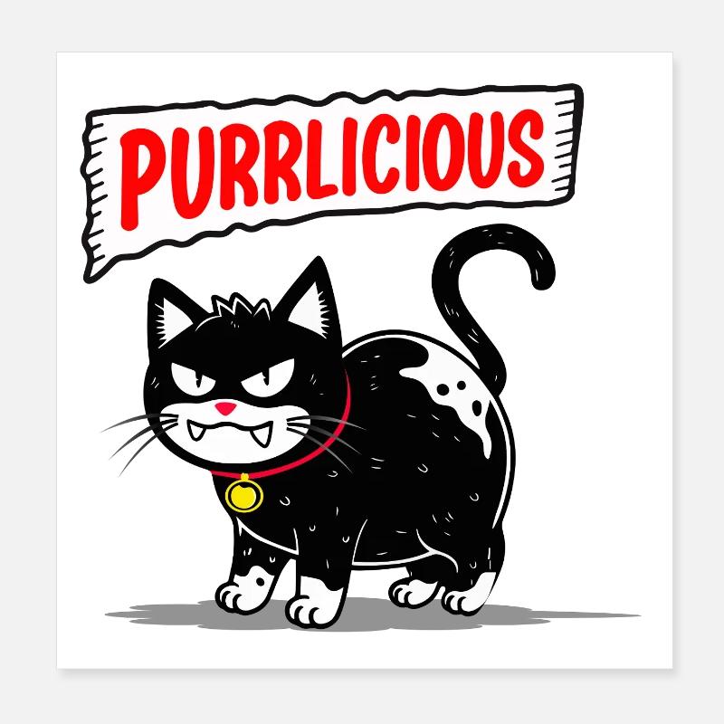 Cat Purrlicious Poster 8" x 8" (20x20 cm)
