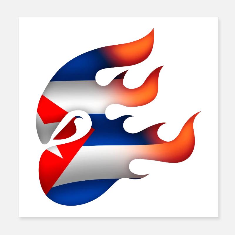 Drapeau de Cuba - Cuba - Ninja Poster 20 x 20 cm