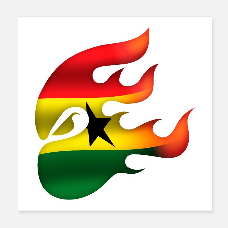 Drapeau du Ghana - Ghana - Ninja Poster 20 x 20 cm
