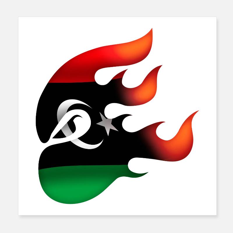 Flagge von Libyen - Libyen - Ninja Poster 20x20 cm