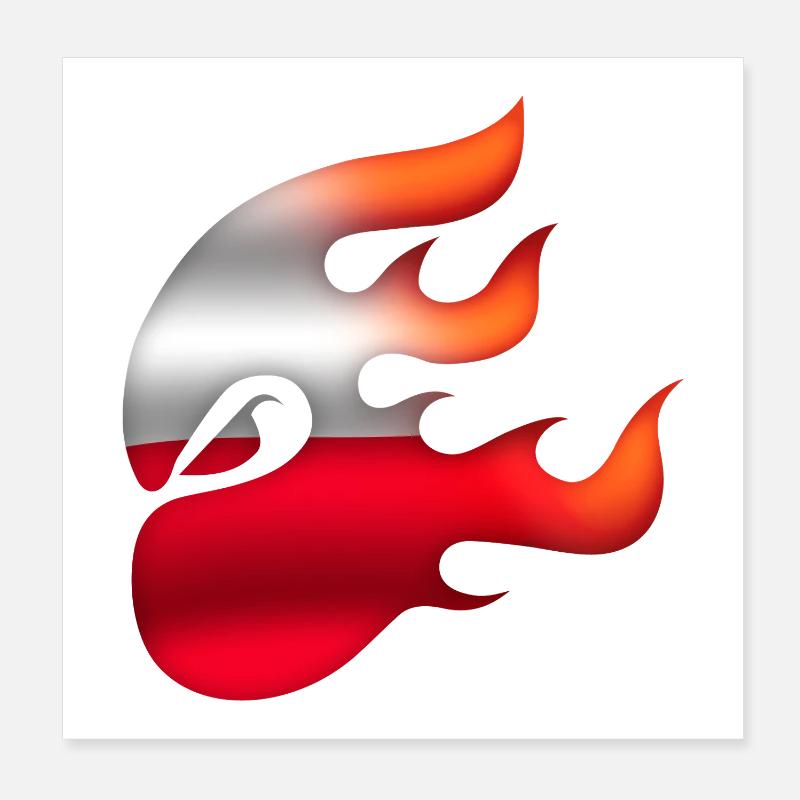 Drapeau de la Pologne - Pologne - Ninja Poster 20 x 20 cm