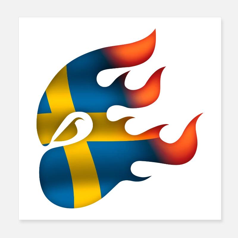 Drapeau de la Suède - Suède - Ninja Poster 20 x 20 cm