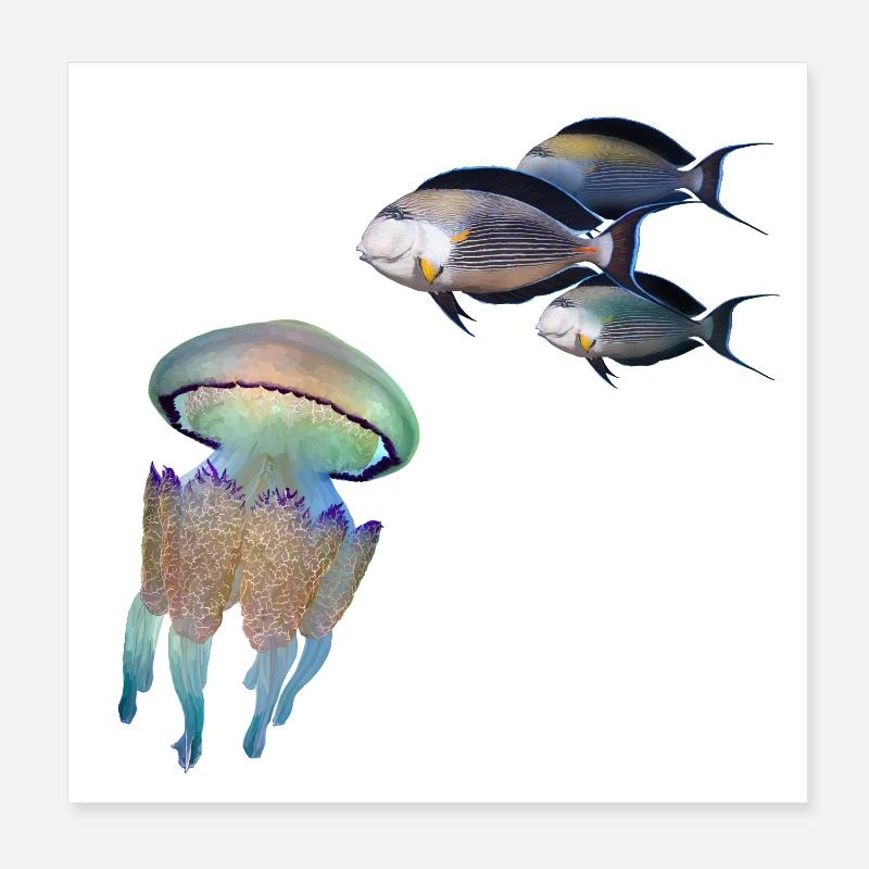 Jellyfish Poster 8" x 8" (20x20 cm)
