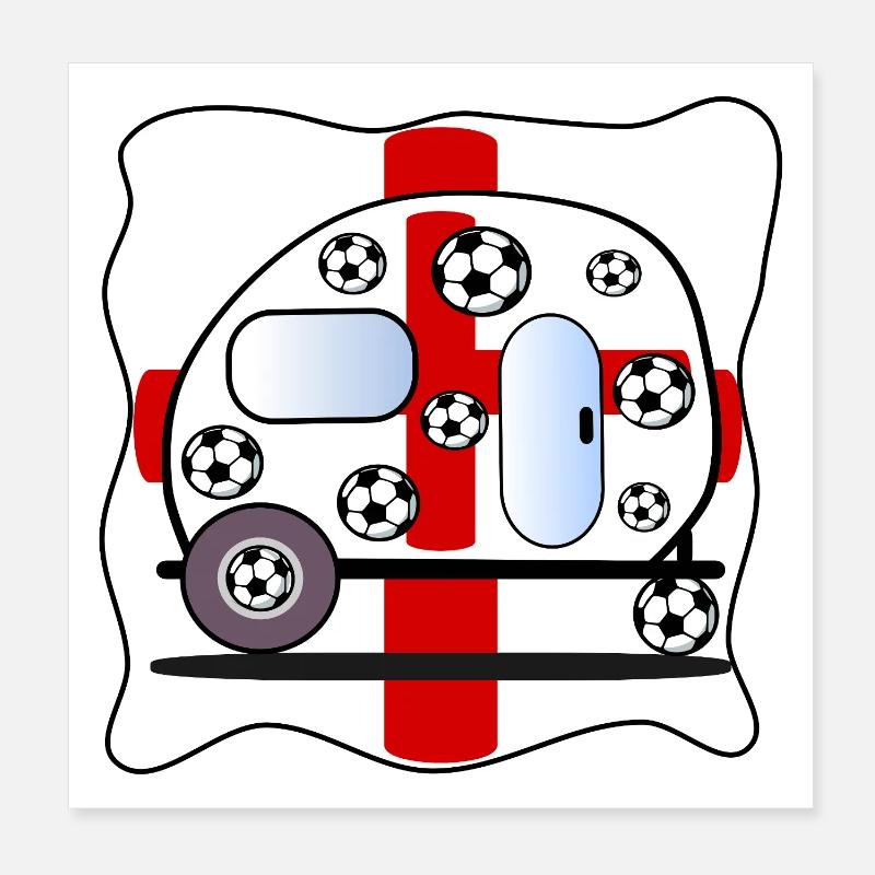 SOCCER CAMPING ANGLETERRE Poster 20 x 20 cm