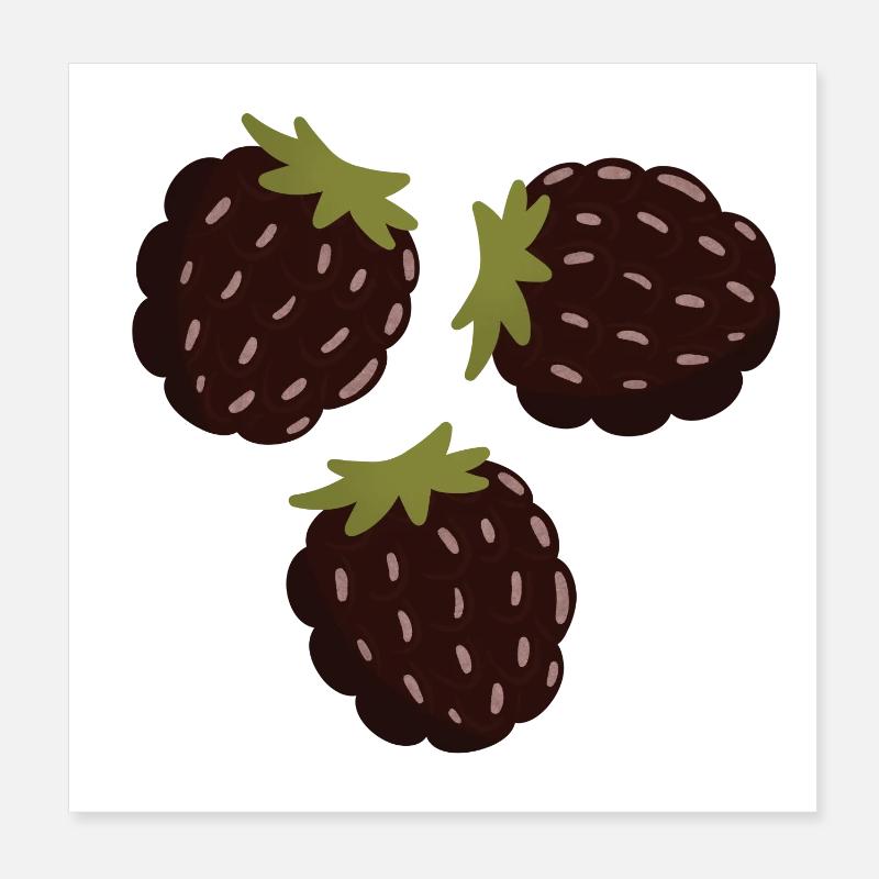 Berry Delight Illustratives Design - Poster 20x20 cm - Weiß