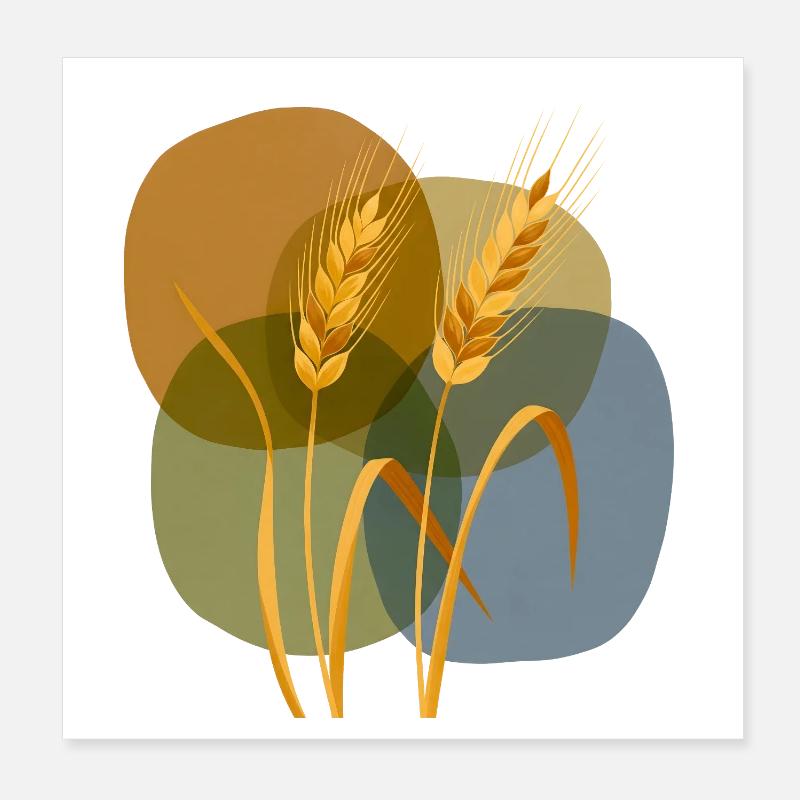 Golden grain pattern on pastel background Poster 8" x 8" (20x20 cm)