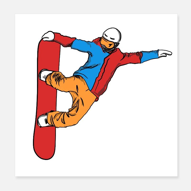 Snowboarders Poster 20 x 20 cm