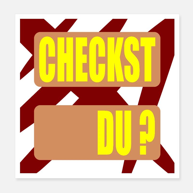 CHECKST DU WORTSCHATZ - Poster 20x20 cm - Weiß