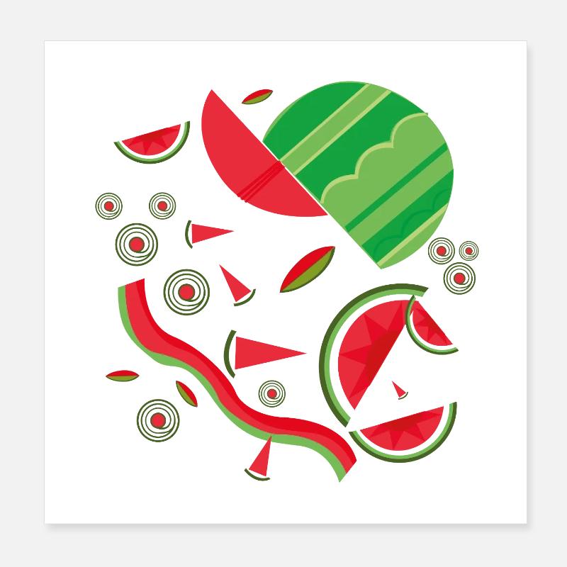 Design abstrait de pastèque Poster 20 x 20 cm