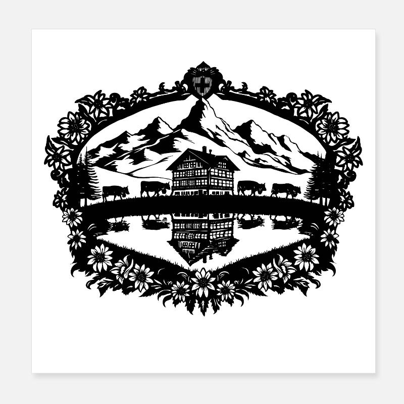 Glacial Lake Black Poster 8" x 8" (20x20 cm)