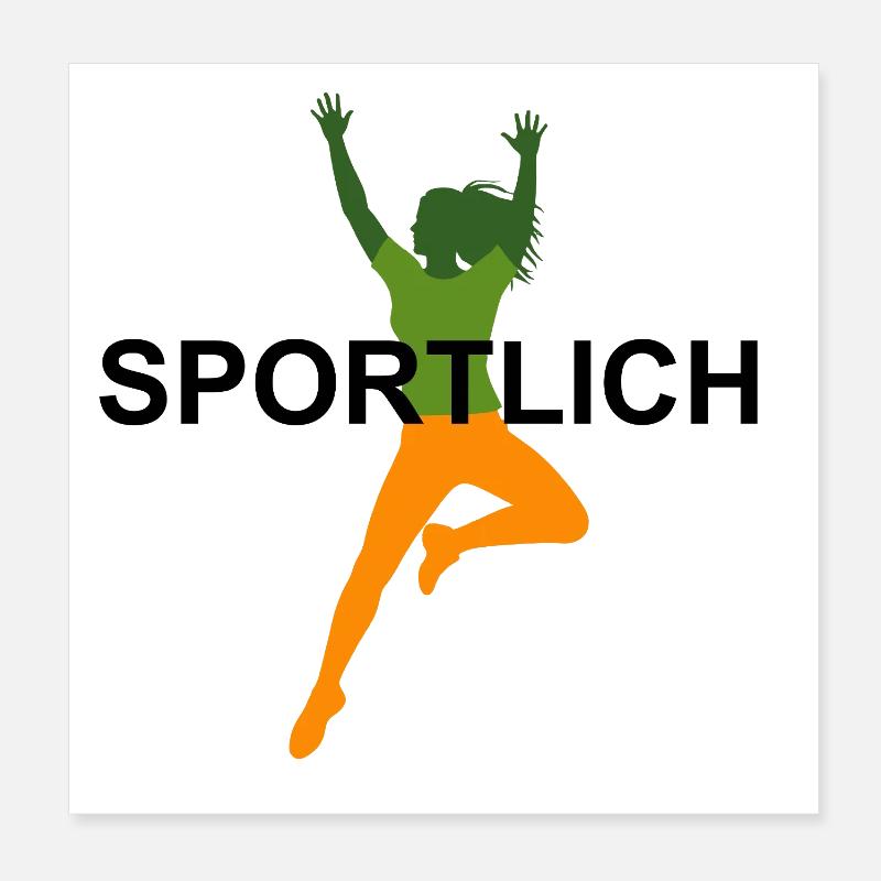 Sportlich - Poster 20x20 cm - Weiß