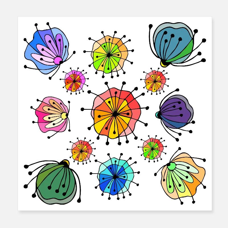 Colorful Abstract Butterfly Pattern Poster 8" x 8" (20x20 cm)