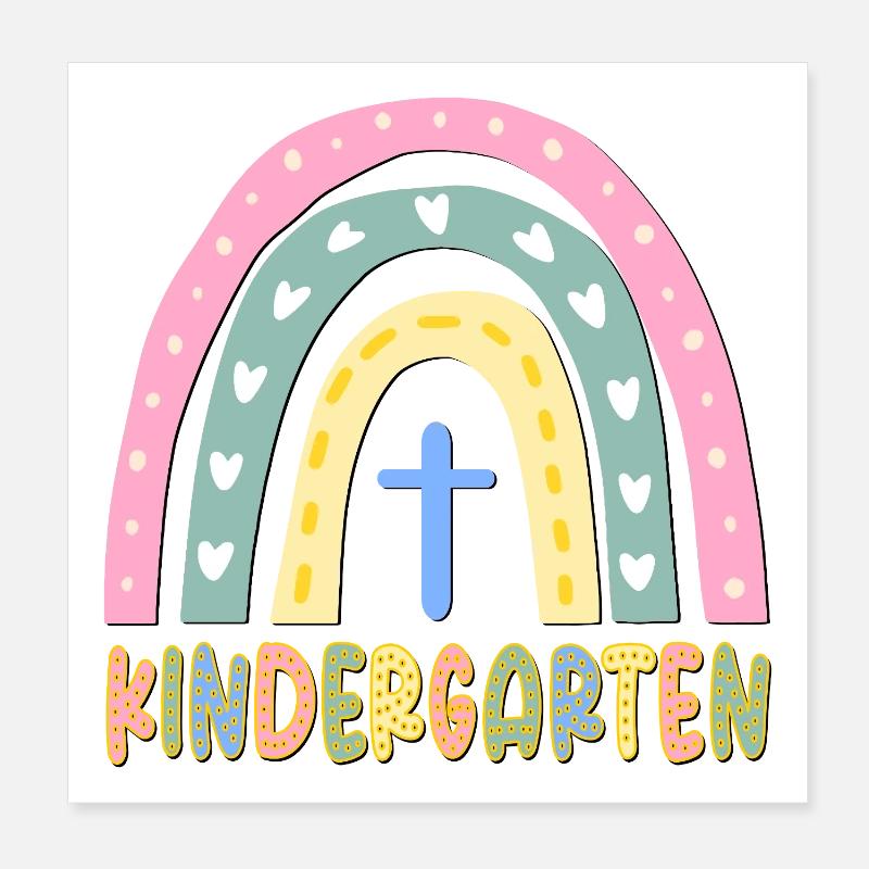 KINDERGARTEN KIND CHRISTLICHER GLAUBE Poster 20x20 cm