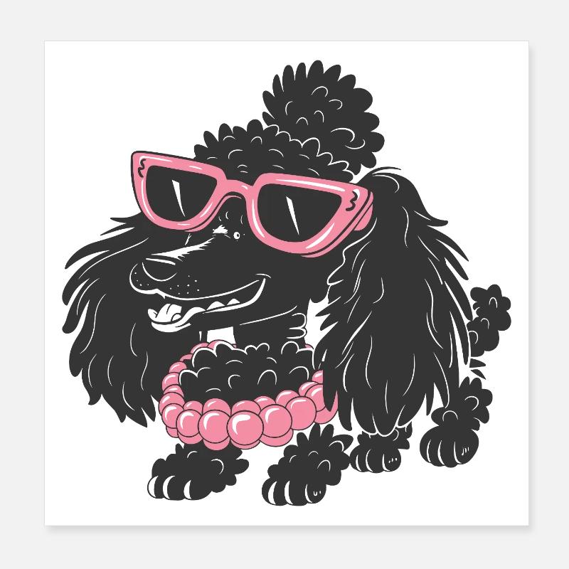 Drôle de caniche Poster 20 x 20 cm