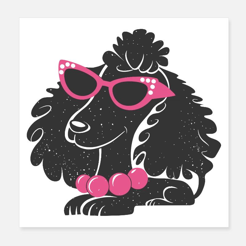 Funny Poodle Poster 8" x 8" (20x20 cm)