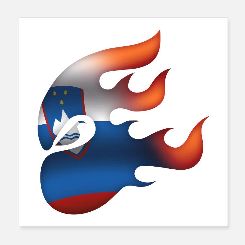 Drapeau slovène - Slovénie - Ninja Poster 20 x 20 cm