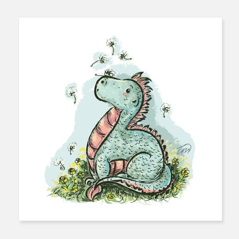 Kleiner Drache Manuel Poster 20x20 cm