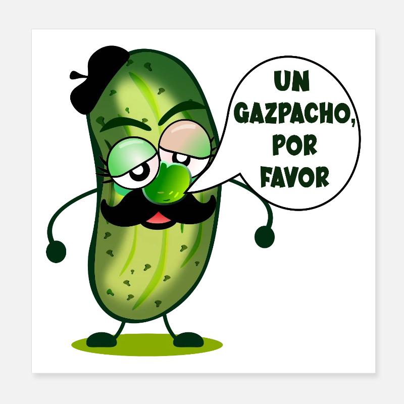 CUCUMBER GAZPACHO Poster 8" x 8" (20x20 cm)