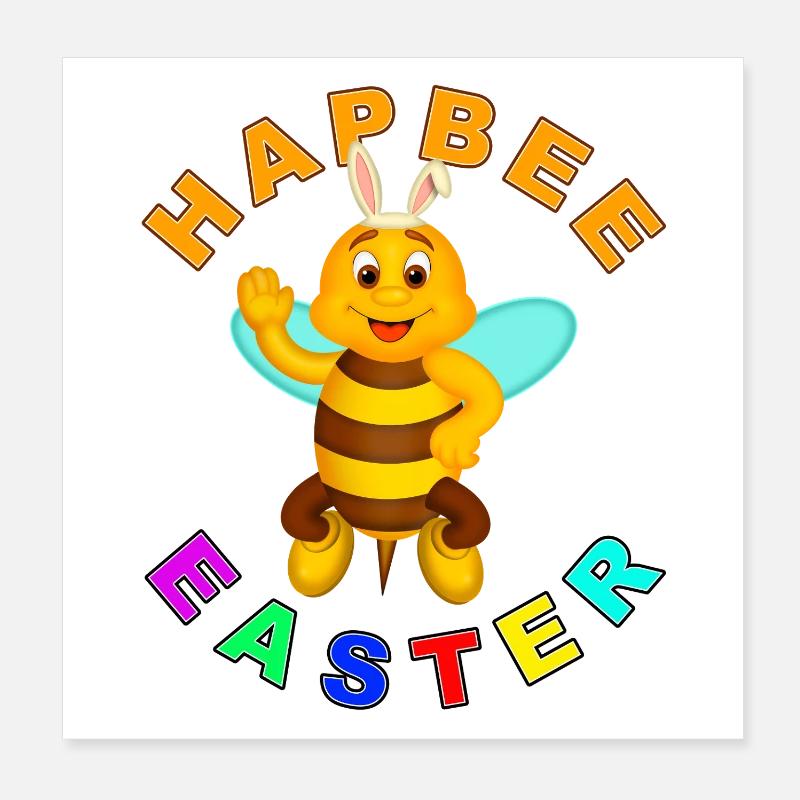 HAPBEE Ostern mit Text Poster 20x20 cm