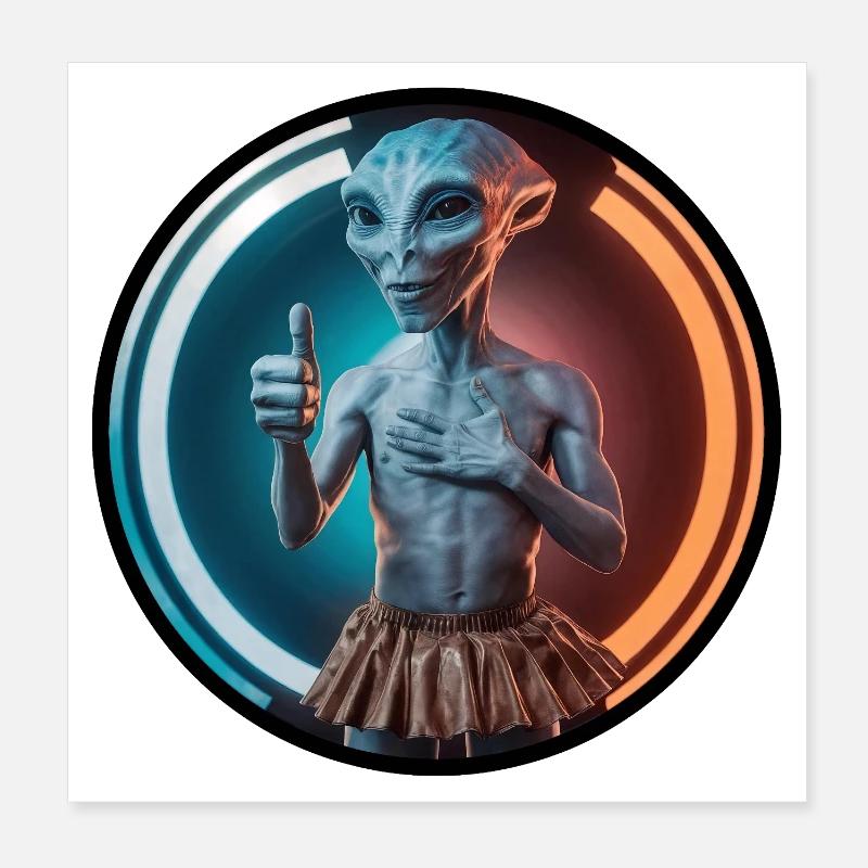 Woke alien Poster 8" x 8" (20x20 cm)
