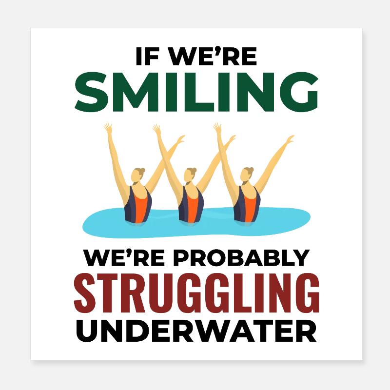 Natation synchronisée aquagym Poster 20 x 20 cm
