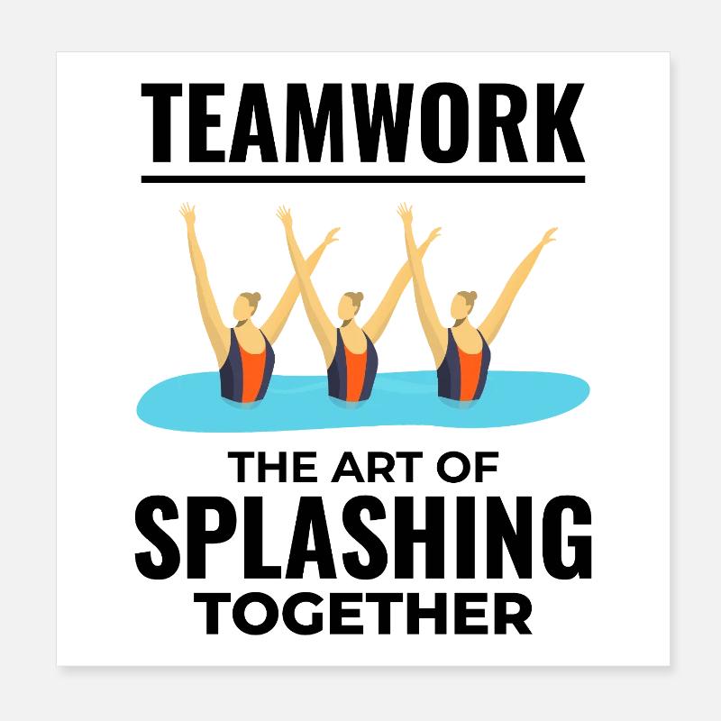 Triumphales Design der Synchronschwimmer Poster 20x20 cm